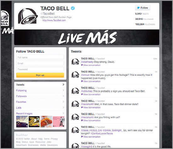 Taco Bell frequently engages in fun banter