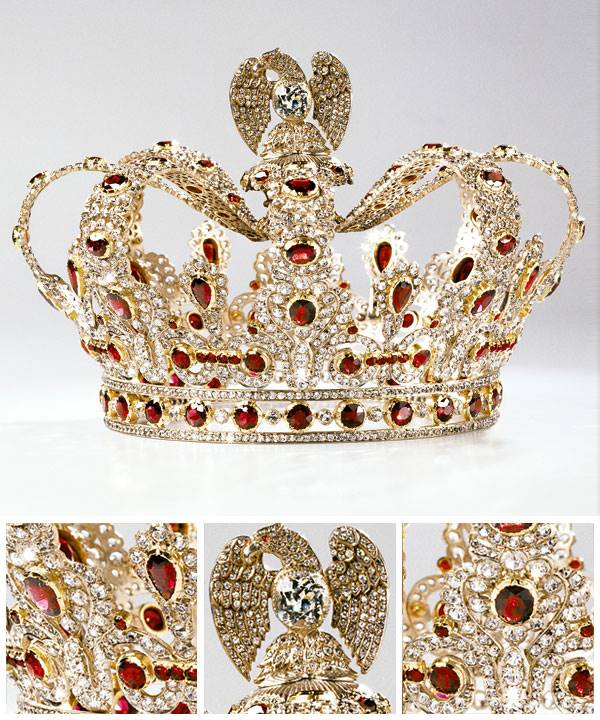 NITOT ET FILS, Paris (manufacturer) France 1780–1814 Coronet from replica of the ruby and diamond parure of Empress Marie-Louise 1809–11 gold, silver, white sapphires, diamonds, garnets.