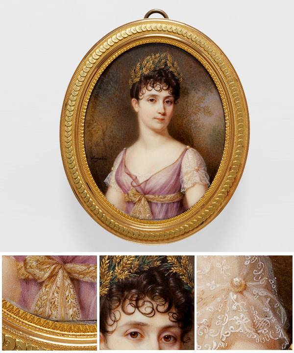 Jean-Baptiste-Jacques AUGUSTIN French 1759–1832 Portrait of Empress Josephine (Portrait de l’impératrice Joséphine) Empire period 1804–15 watercolour and gouache on ivory 6.7 x 5.4 cm.