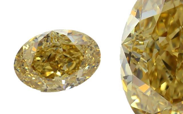 Carat Smart's deep brown yellow oval cut diamond