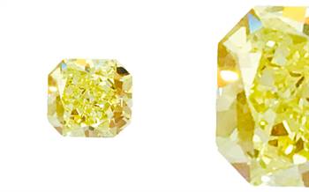 Akshmi Diamonds' fancy yellow radiant square cut diamond