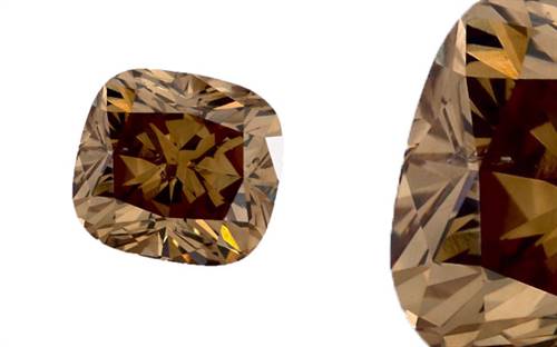 Vital Diamonds International's dark champagne cushion cut diamond