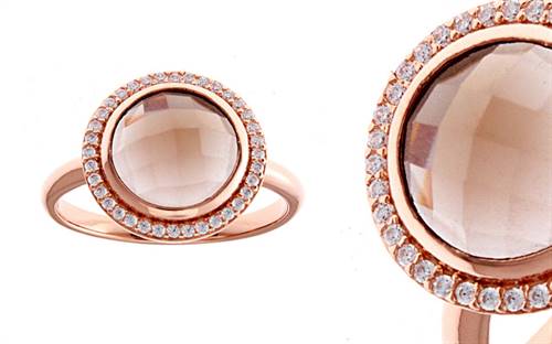 Sybella Jewellery’s rose gold-plated smoky quartz ring