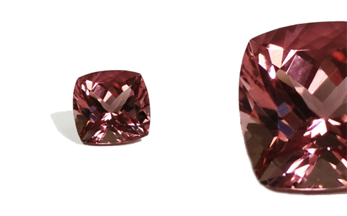 Sovereign Gems’ cushion-cut pink-peach tourmaline 