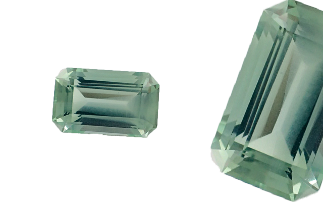 Langford Gems and Lapidary’s emerald-cut mint-green aquamarine 