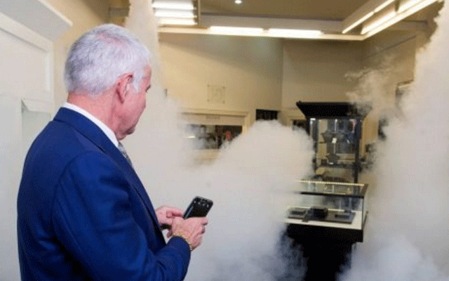 Holloway Diamonds owner Garry Holloway has installed Smoke Cloak units in his two stores. Image courtesy: <em>The Age</em>