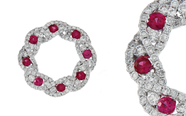 Osia International Pacific’s ruby and diamond pendant