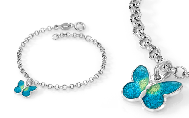 Pia & Per’s enamelled sterling silver butterfly bracelet