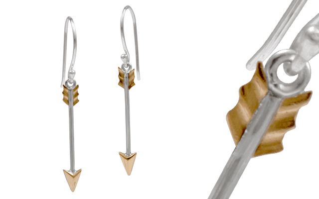 Blue Turtle’s sterling silver and bronze Arrow earrings