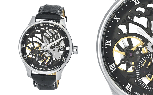 Classique’s Aviator watch with skeleton movement