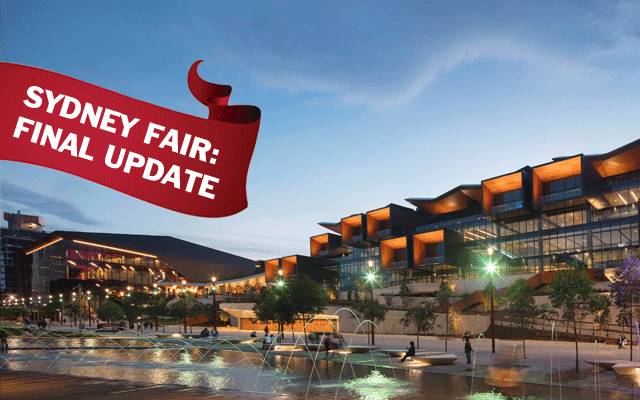 Last minute announcements continue ahead of the Sydney fair, which is held at the new ICC at Darling Harbour