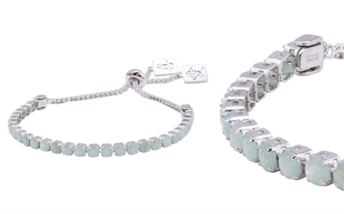 Ouma Chain’s natural jade and cubic zirconia bracelet