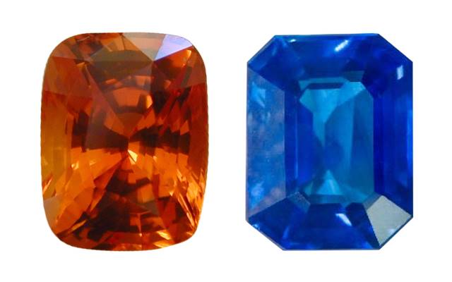 Orange & Blue Sapphires