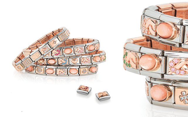 Nomination's 9-carat rose gold customisable bracelet collection