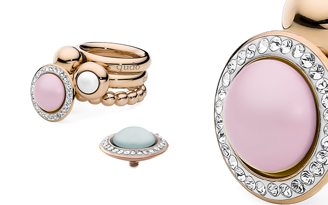 Qudo Jewellery's soft pastel coloured interchangeable ring