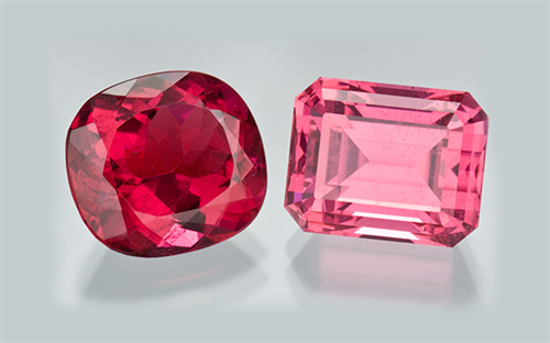 Image courtesy Gia Edu | Red tourmaline (Left) | Pink tourmaline (Right)