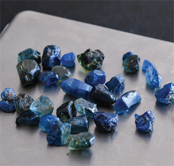 Rough Ethiopian sapphires. Image courtesy Wim Vertriest/GIA