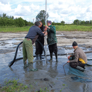 Mining for amber on the Holocene deposits in Gdansk