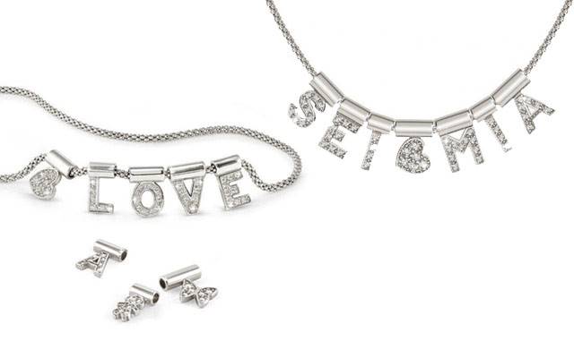 Nomination's rhodium-plated sterling silver customisable necklace