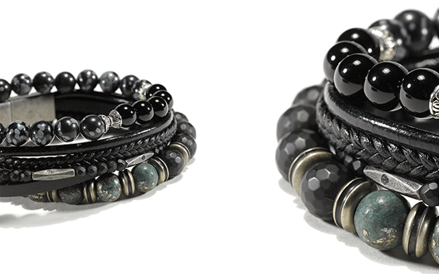 Cudworth's black leather multi-strand bracelet