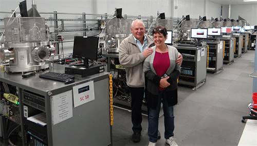 Chaim Even-Zohar with his wife Tamar at the SCIO facility in the US.