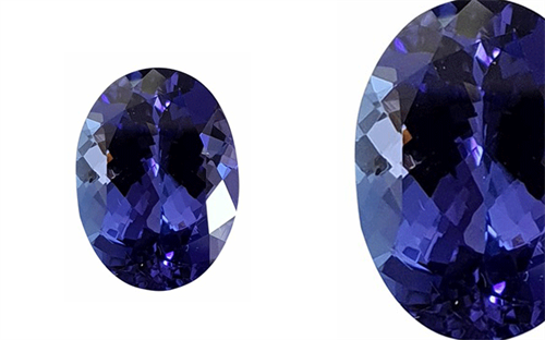 K & K Export Import's bright blue tanzanite with violet undertones