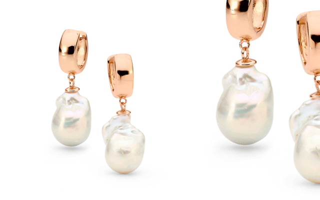 Ikecho Pearls' baroque freshwater pearl earrings