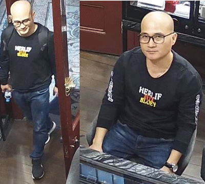 This man is alleged to have swapped a real diamond for a fake while shopping at a Collins Street jeweller.