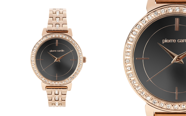 Pierre Cardin's rose gold diamond embellished watch