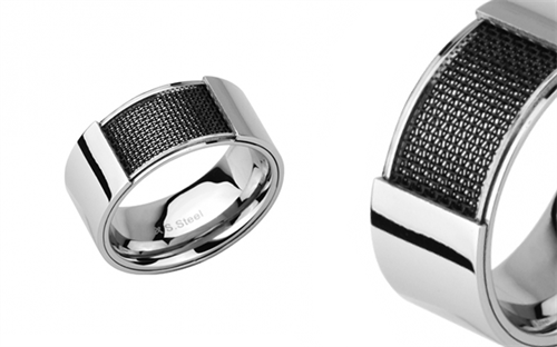 Cudworth's stainless steel mesh men's ring