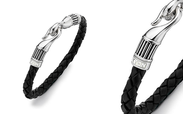 Hoxton London's black plaited leather bracelet