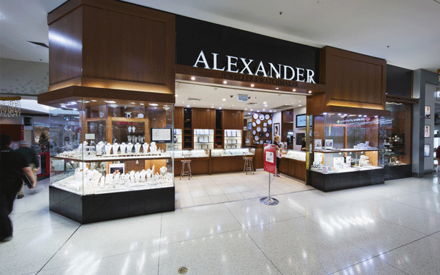 A burglar targeted Alexander Jewellers in the North Rocks Shopping Centre in Sydney.