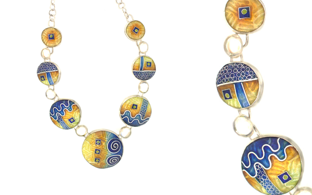 Tessa Morrison Designs' handcrafted enamelled necklace