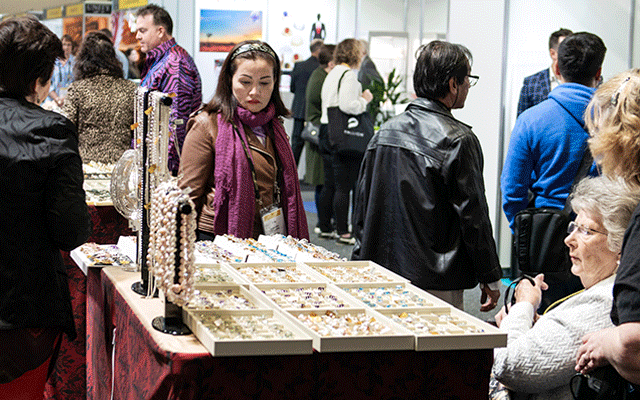 Pearls and colour gems were a big hit at the show.