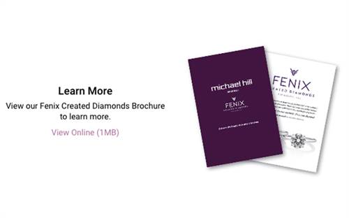 The 12-page customer brochure still makes the claim that Michael Hill’s Fenix lab-created diamonds are “not synthetic” and uses non-complaint terminology such as ‘real’, ‘genuine’ and ‘authentic’.