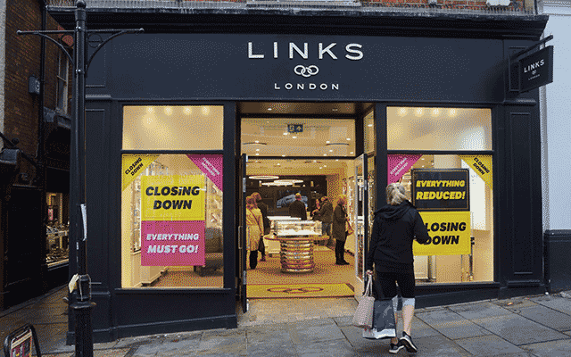 FF Group owned Links of London, which will close all its UK stores after going into administration in October.