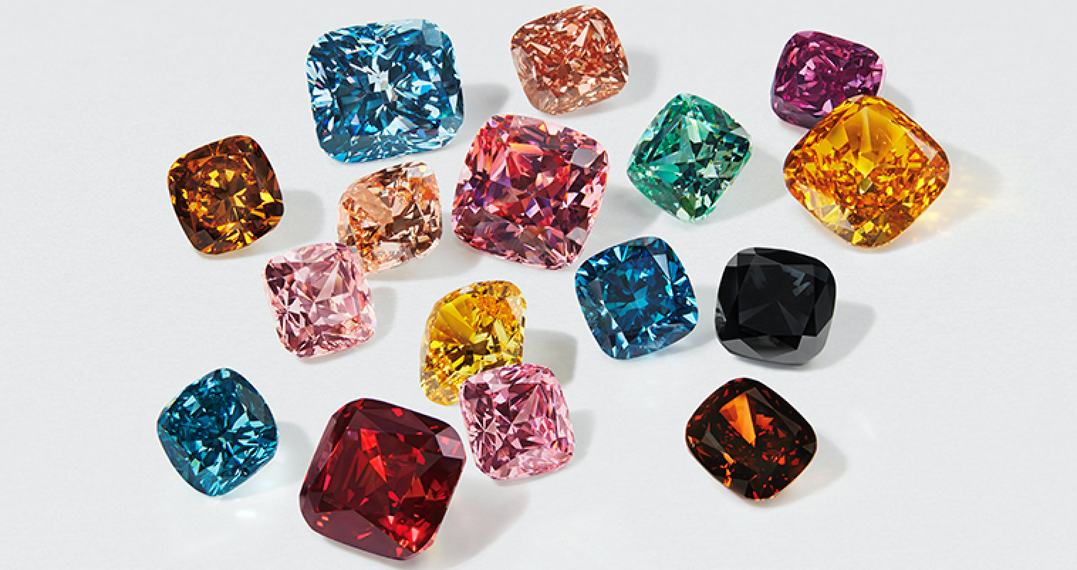 The new fancy colour lab-grown diamonds range from Swarovski.