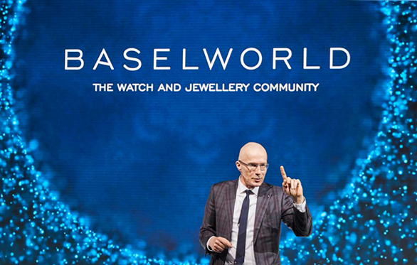 Amid reports of unreasonable cancellation policies from Basel hotels, Baselworld is offering financial flexibility for exhibitors. | Image: Michel Loris-Melikoff at the launch of Baselworld 2019.