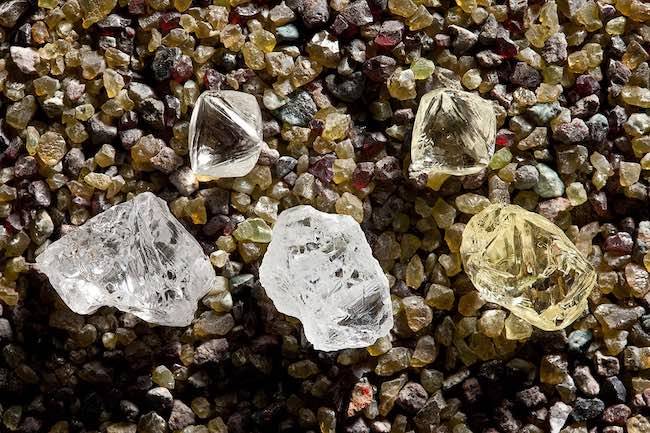 Rough diamonds from the Star-Orion South project in Canada, which is the subject of an ongoing dispute between Rio Tinto and Star Diamond Corp.