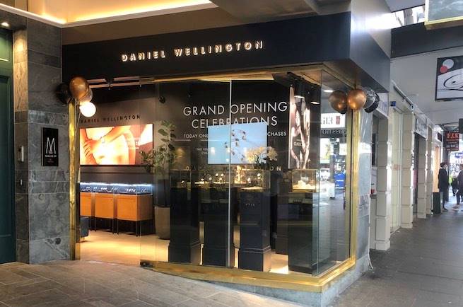 The Daniel Wellington flagship store on Auckland's Queen Street – which opened in June 2019 – and the Newmarket store closed permanently on 28 May.