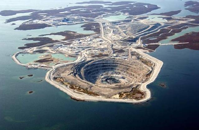 The Diavik Diamond Mine, located on Lac de Gras in Canada's Northwest Territories, is the subject of a legal dispute between Dominion Diamond Mines and Rio Tinto.