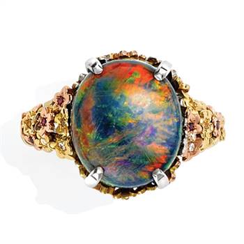 Black opal ring by Gary Coffey