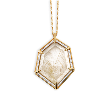 Rutilated quartz pendant by Nadia Neuman