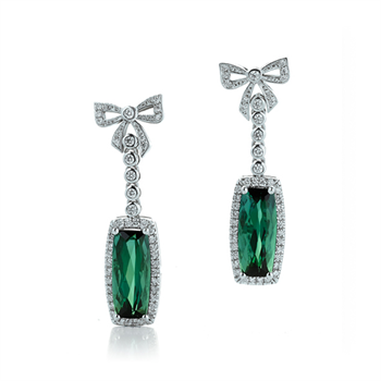 Green glamour earrings by Brent Sutcliffe