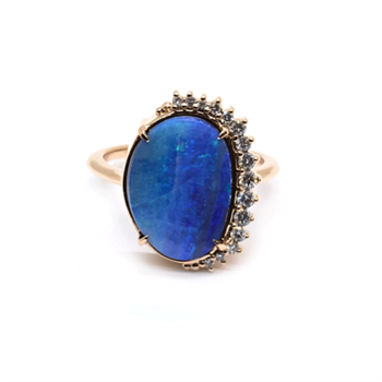 Opal halo ring by Natalie Marie