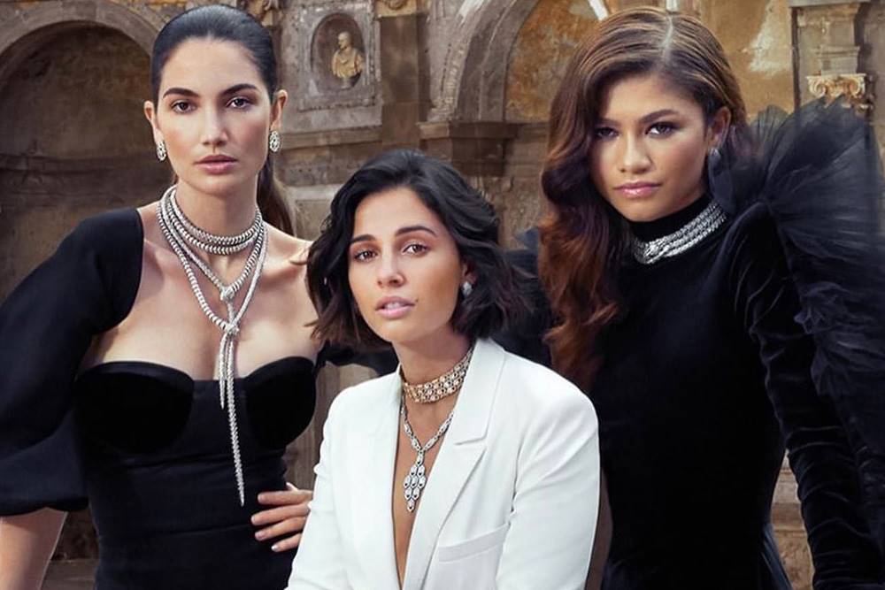 Bulgari’s Mai Troppo campaign 2020, featuring spokeswomen Lily Aldridge, Naomi Scott, and Zendaya