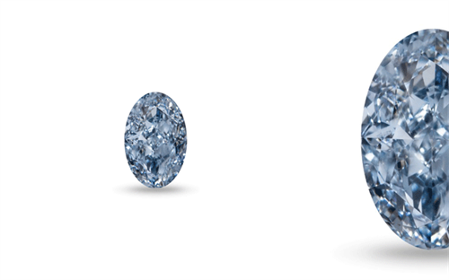 Fancy Intense Blue oval-shape diamond in VVS clarity from Kunming Diamonds.