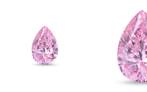 The pear-shaped VS2 pink diamond from Kunming Diamonds.