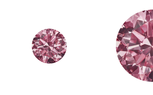 Kunming Diamonds' round brilliant cut Fancy Intense Purplish Pink diamonds.