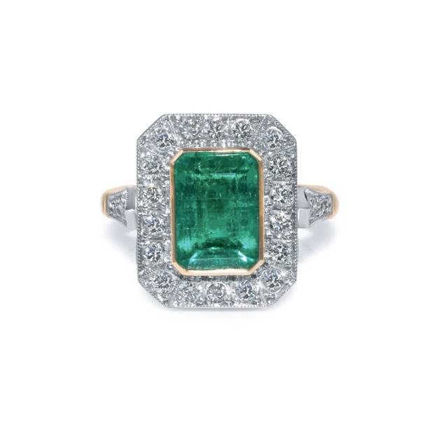 Art Deco emerald ring by Lucas Ebbeke.